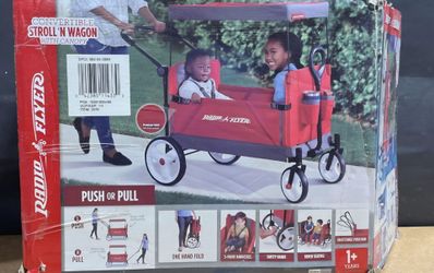 Radio Flyer Convertible Kid & Cargo Stroller Wagon with Canopy