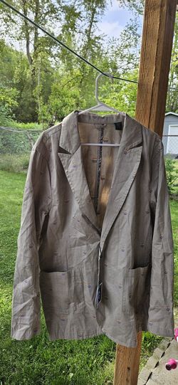 John Lennon Mens Peace Sign Sports Coat Blazer Size XXL 