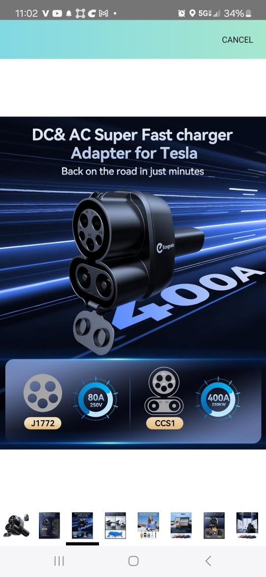 CCS1 Adapter For Tesla Model 3, Y, S, And X Rapid Tesla Charging Up To 250kW At Public DC Fast Charging Stations - View #6