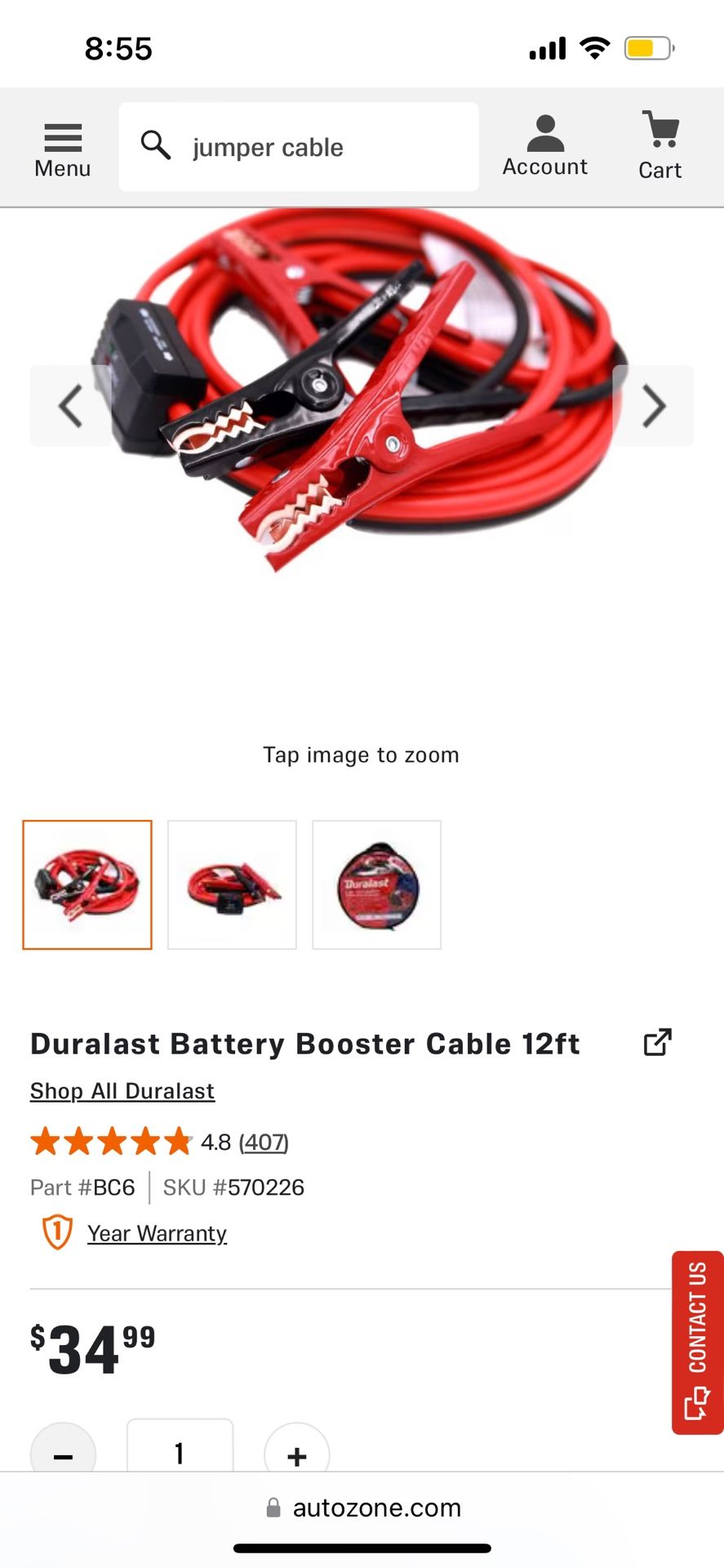 Jumper Cables AutoZone Toyota Lexus Nissan Ford Ferrari Honda
