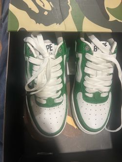 NEW A Bathing Ape BAPESTA M2 Patent Green/White Men’s Size 9 – OG Box