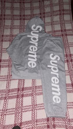 Supreme Men’s 2-piece Sweatsuit Hoodie & Pants Gray Size L