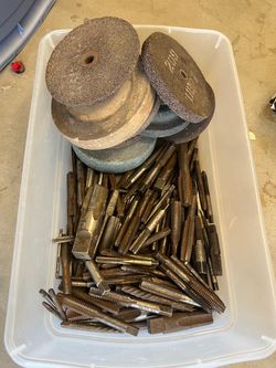 Vintage Machinist Tool Lot - Assorted Taps & Grinding Wheels