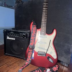 Condor electric guitar, with ibanez amplifier 