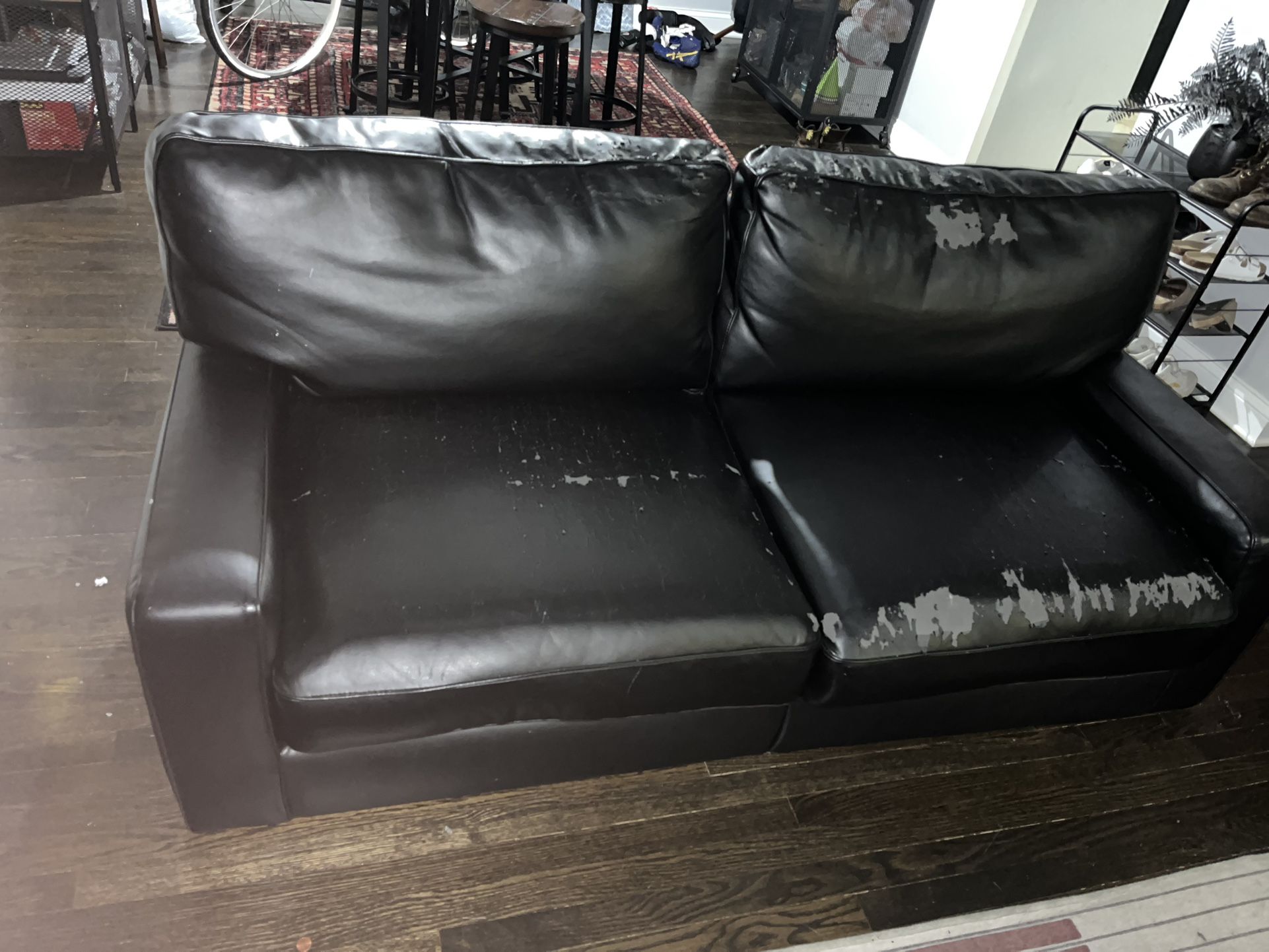FREE Black Leather Couch 