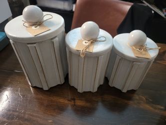 Ceramic Mudpie Canister Set of 3