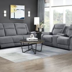 Gray Microfiber Sofa And Loveseat 