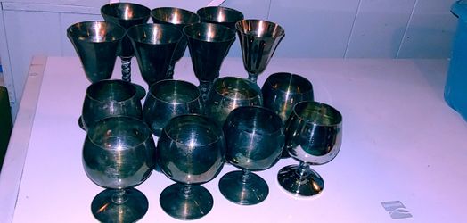 Lot Of Stemware Silverplate By ROMA S.L. From Spain