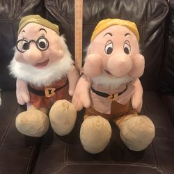 Disney Snow White & The 7 Dwarves Doc & Sneezy Large Plush Toys