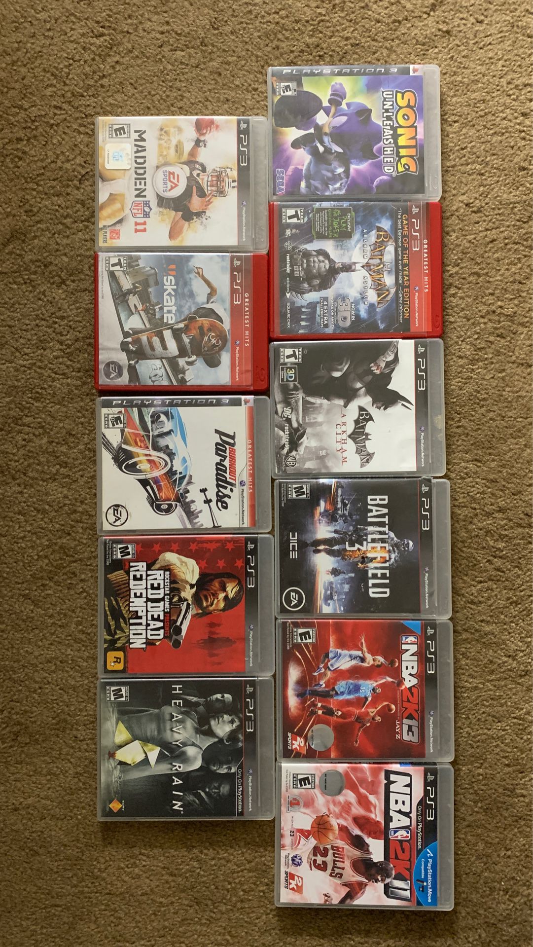 Ps3 games each different prices $2 max $10