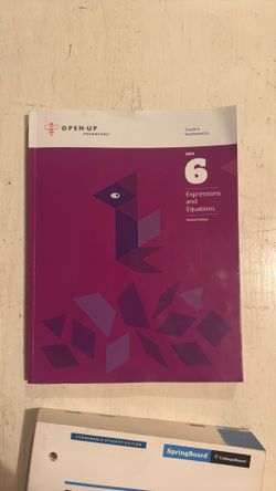 Open Up Resources Grade 6 Math Unit 6 Expressions & Equations 2nd Ed PB 2019