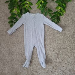 Unisex Baby Grey Footie/Sleeper (3-6 Months)