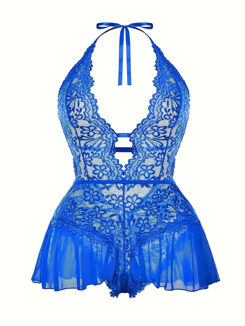 Women's Lingerie, Deep V Cut Lace Bodysuit,