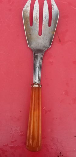 Bakelite Butterscotch handle salad fork