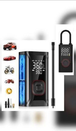 8000 mAh Tire Inflator Portable Air Compressor, Mini Air Pump for Car Tires, Electric Bike Tire Pump with Digital Pressure Gauge, Battery