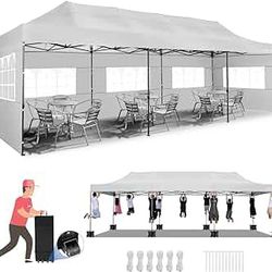 Tents for Parties 10x30 Pop Up Canopy Tent HEAVY DUTY  With Sidewalls,Commercial Outdoor Canopy Tent for Event Wedding all season  UV 50+ New