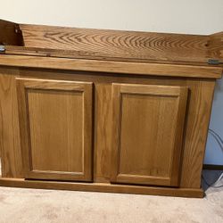 Oak 55 Gallon Fish Tank Stand With Hood