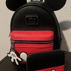 Loungefly Mickey Mouse Backpack And Wallet