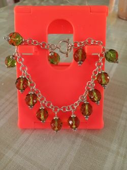925. Silver Crystal charm bracelet