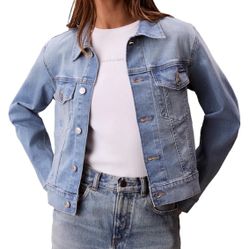 Calvin Klein womens Classic Denim Trucker Jacket Sz XL