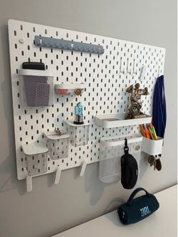 Wall Organizer Pegboard w/ Accessories (2 Available)