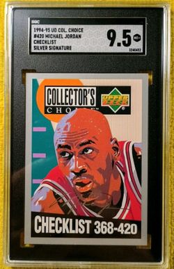 1994 UD Coll. Choice Michael Jordan #420 CHECKLIST SILVER SIGNATURE SGC 9.5 MT+
