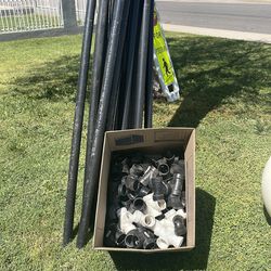 Assortment of 2” PVC & ABS connectors and ABS pipe
