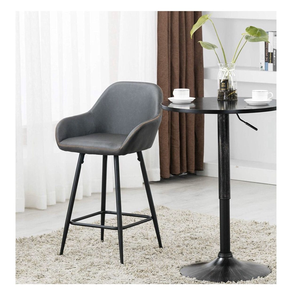 Pearly Grey Bucket Upholstered Accent Chair Polyester( living /dining) set of two