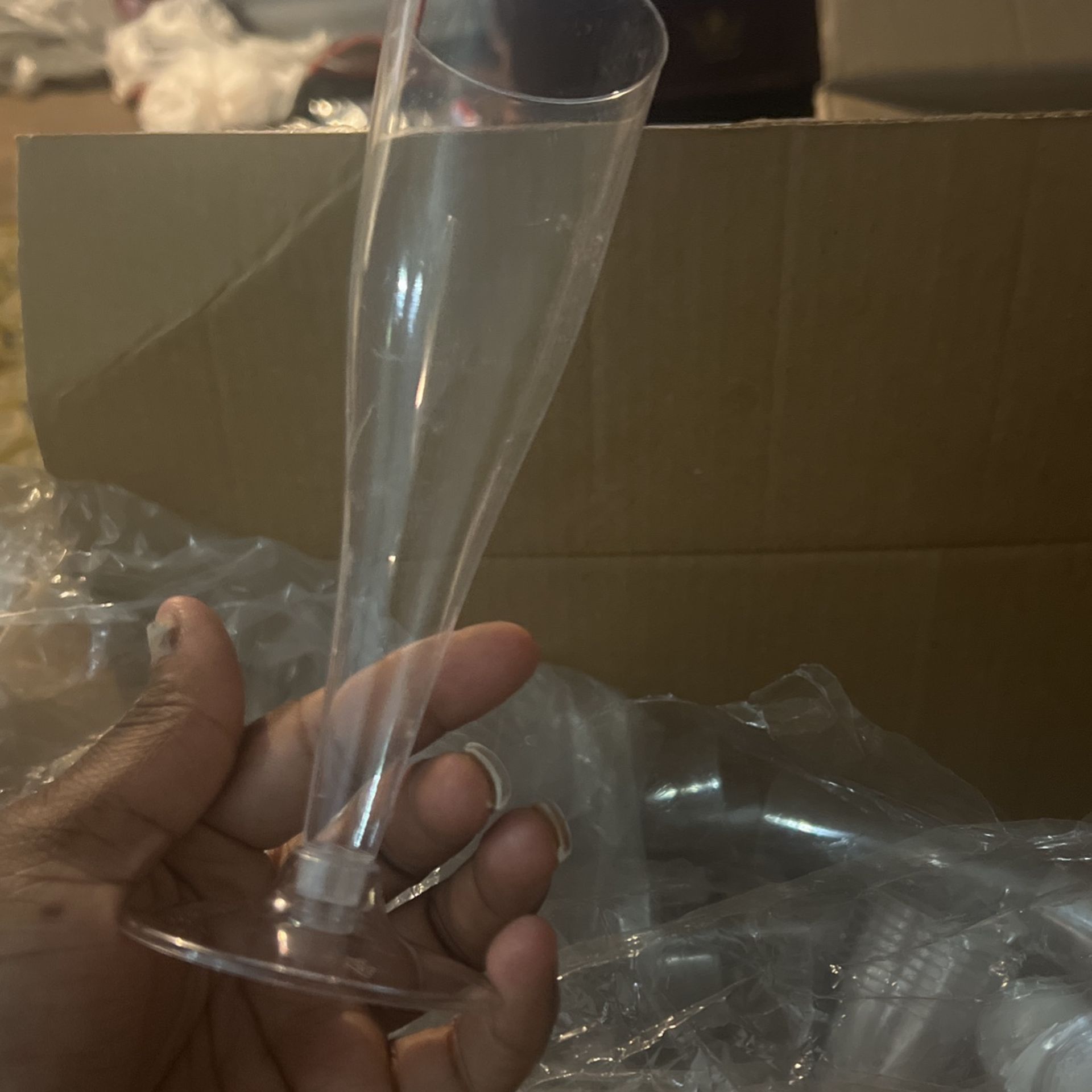 Pack Plastic Champagne Flutes Disposable Cup