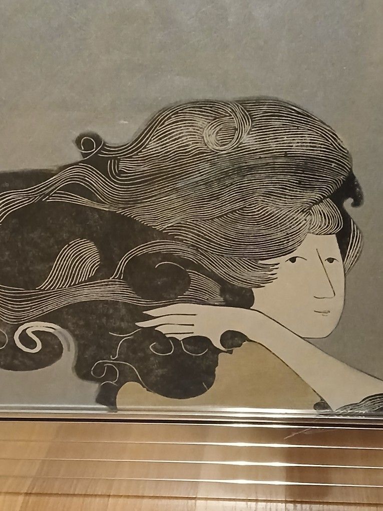 WIND By Artist Stephen White In Large Chrome Mirror Frame