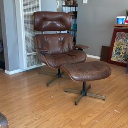 Vintage Eames Rep lounge chair, and ottoman