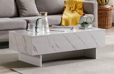 Modern White Marble Pattern Coffee Table