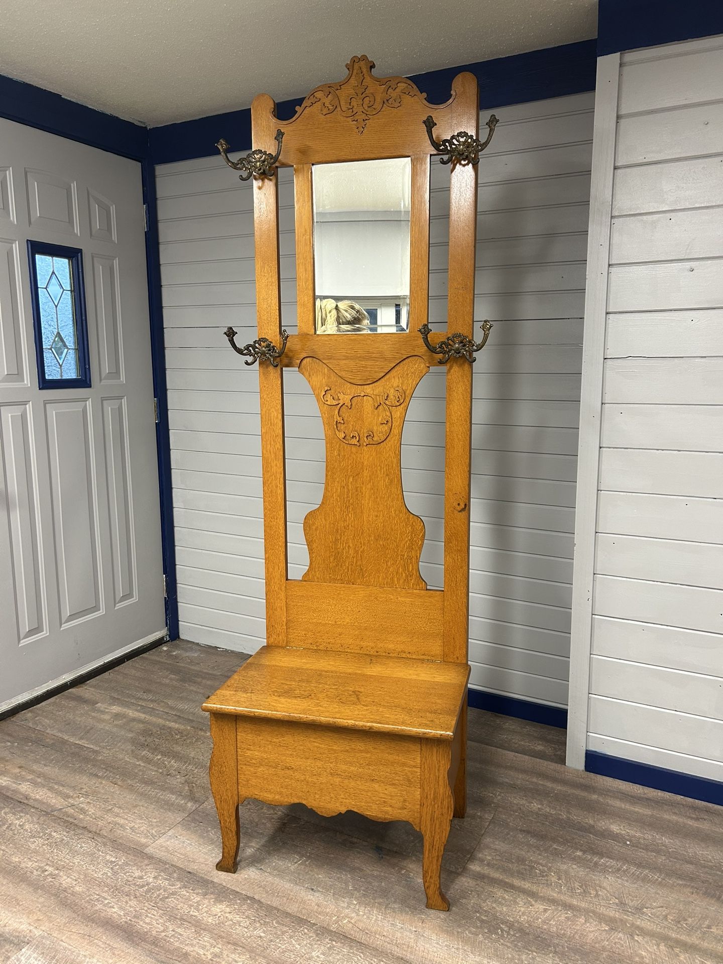 Mid Century Antique Hall Tree