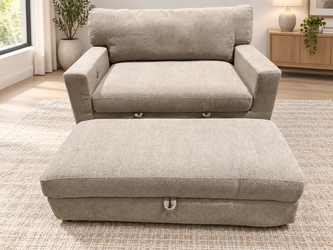 Thomasville Gilroy Oversized Chair with Storage Ottoman