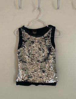 Star Kids Fashion - Girl Black & Silver Glitter Top - Sleeveless - Size 2T - Gently Used