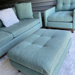 Teal 3pc Sofa Couch Set 