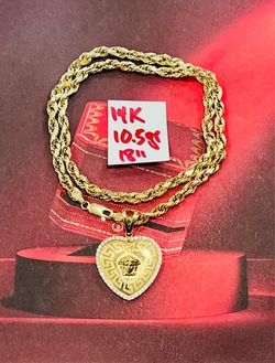 14K Yellow Gold Chain and Pendant For Wedding 10.5Gr 18 Inches Long
