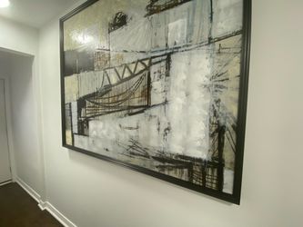 Large Framed Abstract Industrial Wall Art