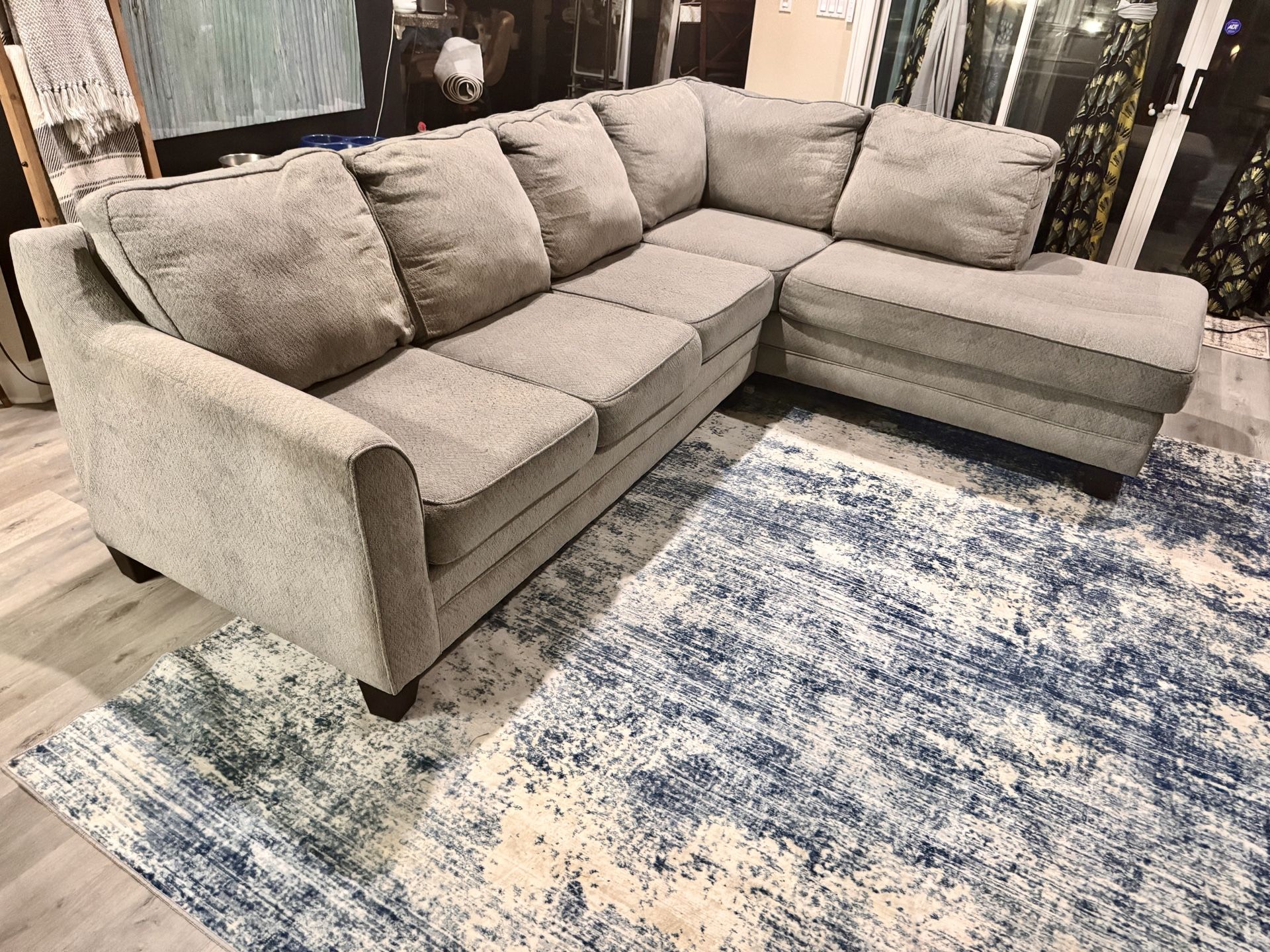 Charlie Light Gray Fabric Right Bumper Sectional From City furniture