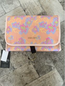 Nine West Floral Hanging Toiletry Organizer Bag – Travel Cosmetic & Jewelry Case (NWT)