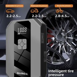 Sharmeal Jump Starter with Air Compressor, 3500A Peak 12V Battery Jump Starter with 150PSI Digital Tire Inflator, Up to 9L Gas & 8L Diesel Engines, Ca