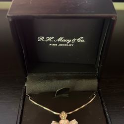 14k & Sterling Silver Cross Necklace 