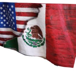 Custom Handcrafted Mexican American Flag 