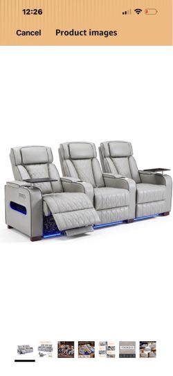 🎬 3-Seat Power Reclining Home Theater Seating