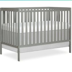 Dream On Me Synergy 5-In-1 Convertible Crib In Cool Grey, Greenguard Gold & JPMA Certified Baby Crib, Converts from Crib, Toddler Bed, Day Bed and Ful