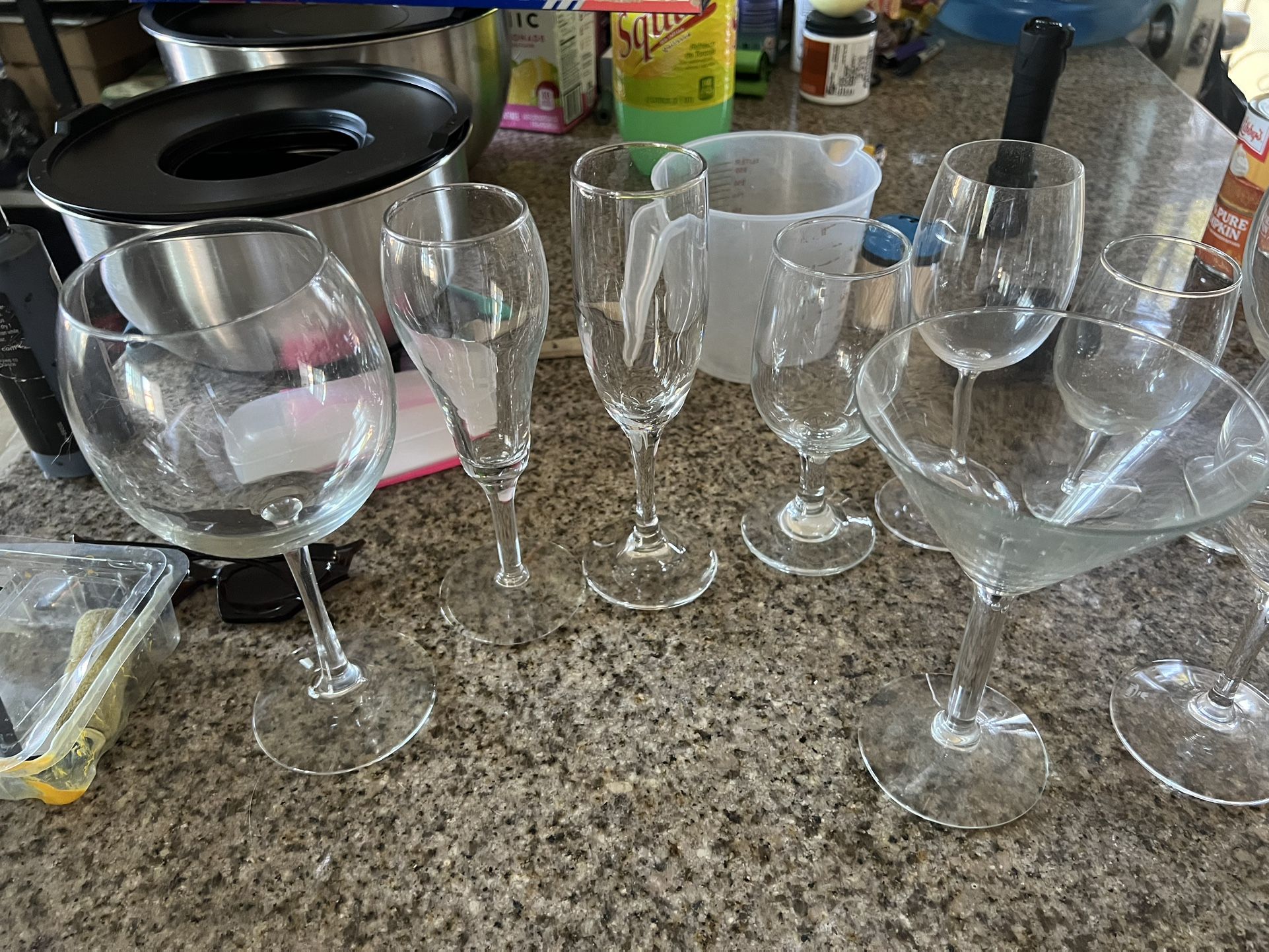 Assorted Stemmed Glasses