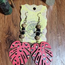 Handmade multistone Jasper and Abalone beaded Earrings