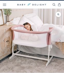 Baby Delight Beside Me Dreamer Bassinet | Bedside Sleeper & BabyBassinet | 6-Position Height Adjustment | 100% GOTS Certified Organic Cotton