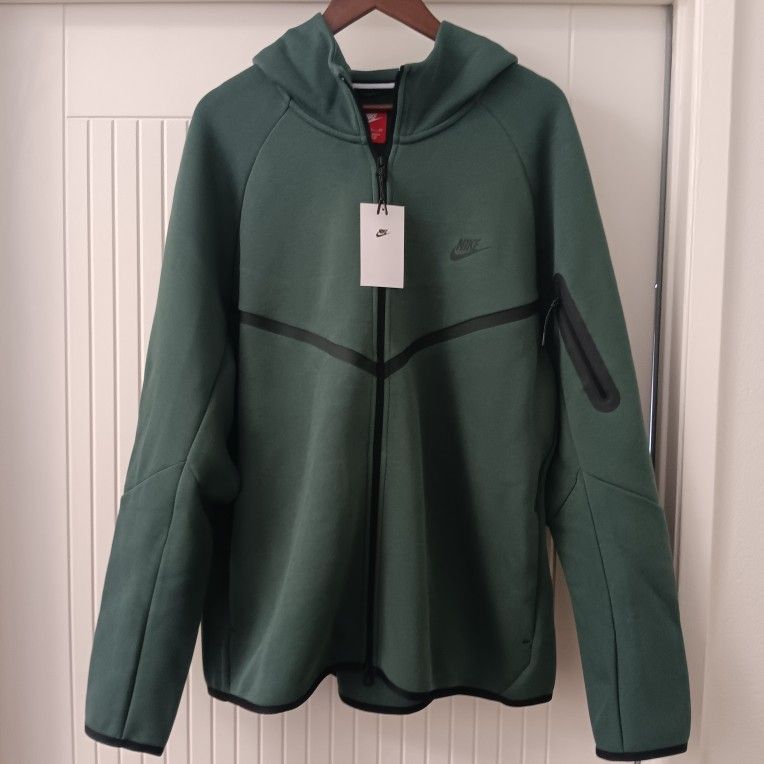 Nike Tech Fleece Full-Zip Windrunner Hoodie Men's Vintage Green Black XXL