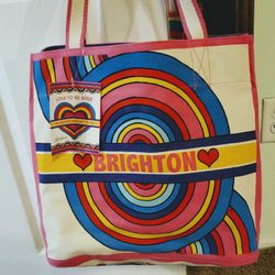 NWT! Brighton Rainbow Heart Canvas Tote Bag❤🌈